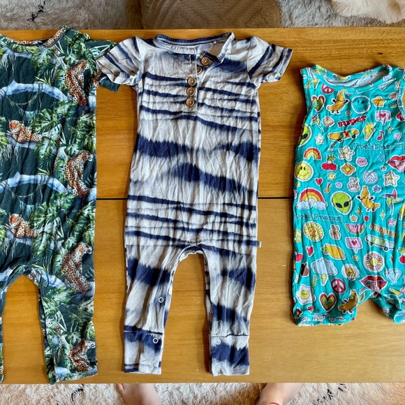 Posh Peanut Watercolor Japanese Romper size 12-18. bamboo Jumper Onesie Outfit - Picture 5 of 5